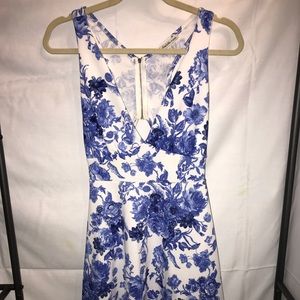Charlotte Russe Floral Cut-Out Skater Dress